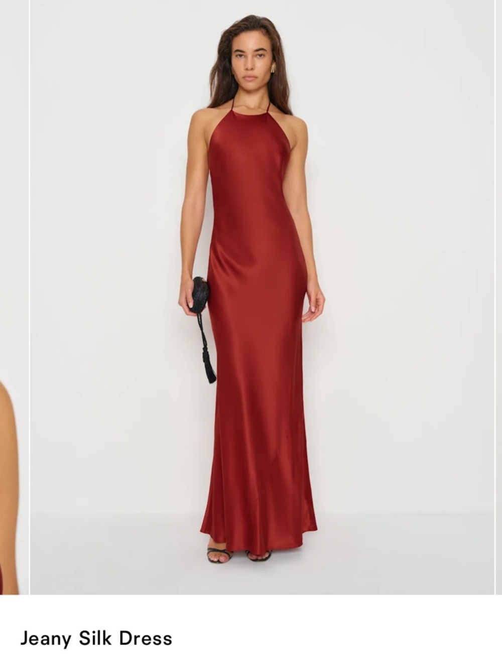 Reformation Red Satin Maxi Slip Dress